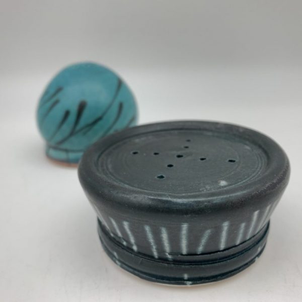 Turquoise/Black Salt and Pepper Set by Delores Fortuna - Image 2