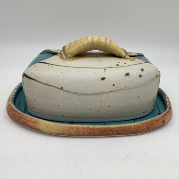 Turquoise Accent Butter Dish by Delores Fortuna