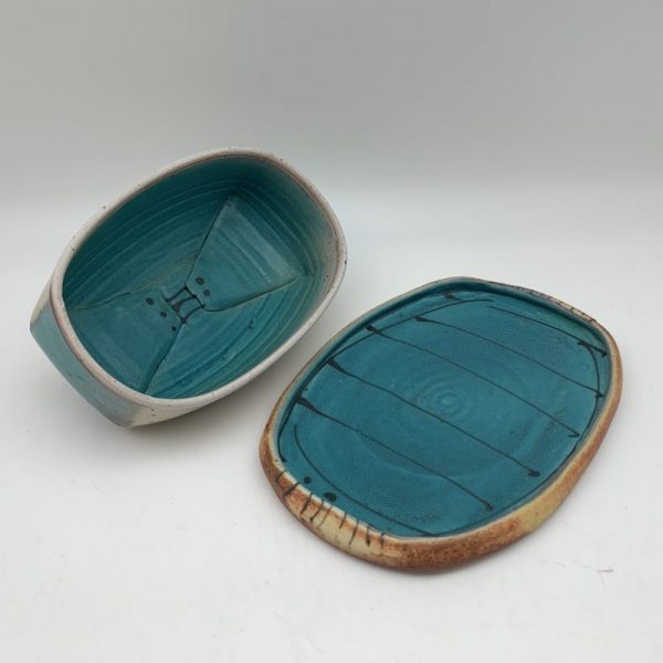 Turquoise Accent Butter Dish by Delores Fortuna - Image 4