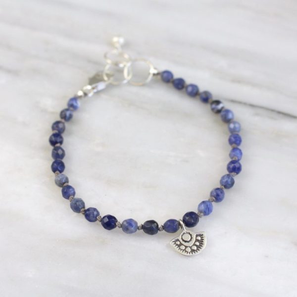 Wanderer Mini Charm Sodalite Bracelet by Sarah Deangelo