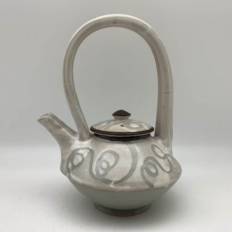 White and Celadon Porcelain Teapot by Margo Brown