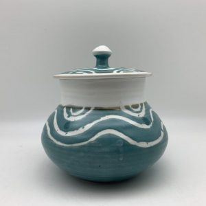 Turquoise and White Jar by Margo Brown