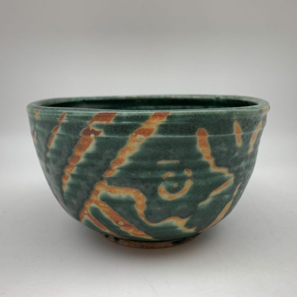 Green Patterned Porcelain Bowl by Margo Brown