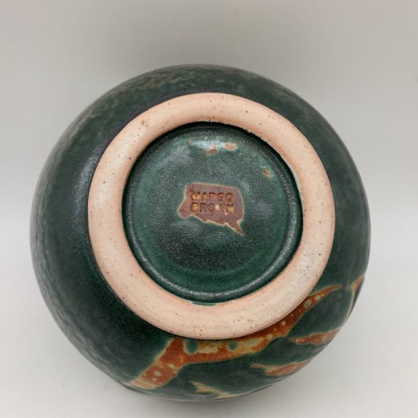 Green Patterned Porcelain Bowl by Margo Brown - 1918 - Image 7