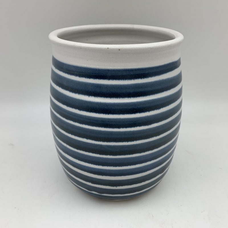 Horizontal Striped Porcelain Jar by Margo Brown