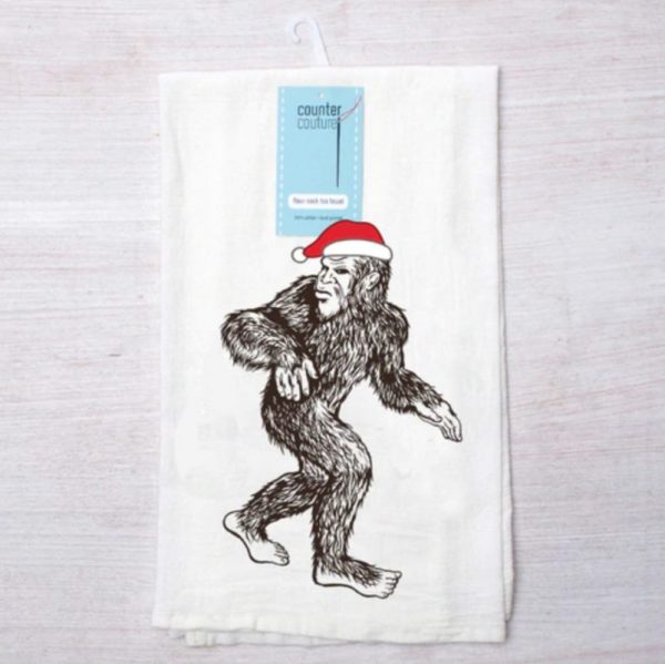 Santa Sasquatch Flour Sack Towel by Counter Couture