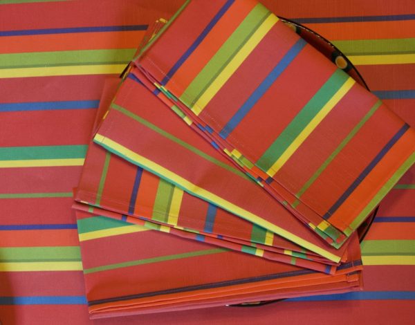 Set of Four Watermelon Stripe Napkins by Mim & Poppy