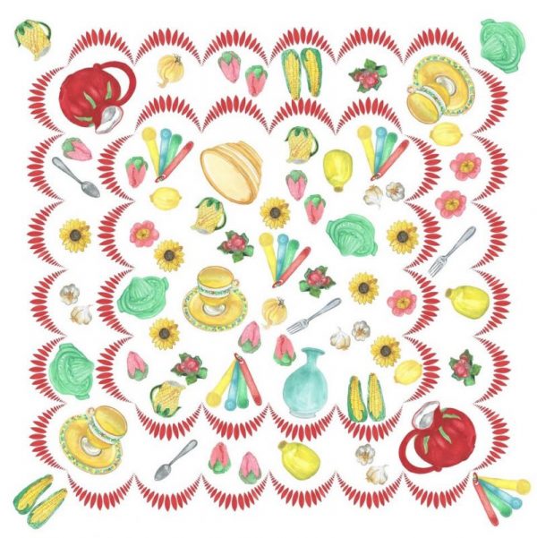 Kitchen Kitsch Tablecloth by Mim & Poppy Print Swatch