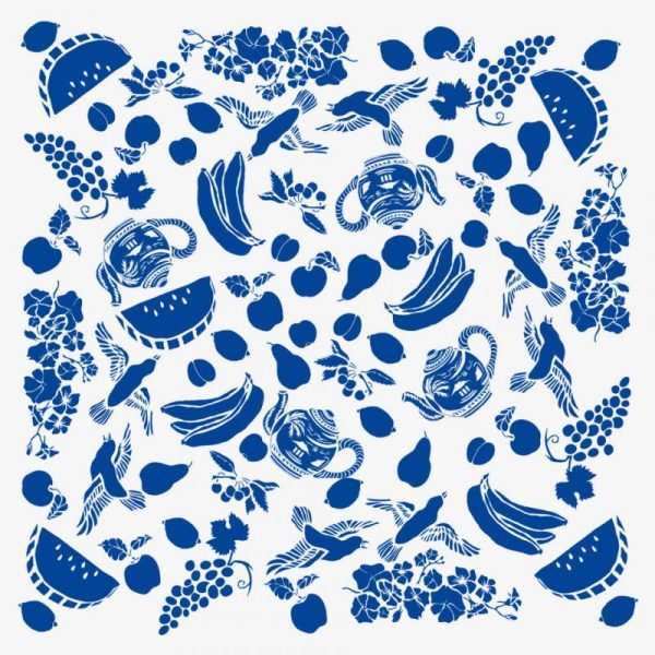 True Blue Teapot Tablecloth by Mim & Poppy Print Swatch