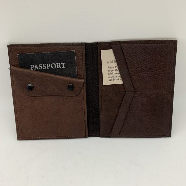 Buffalo Leather Passport Wallet - Brown - Image 2