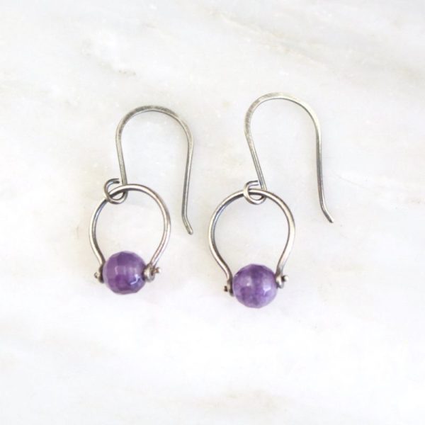 La Cloche Amethyst Earrings by Sarah Deangelo