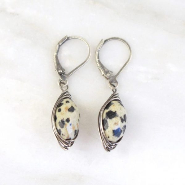 Wrapped Dalmatian Jasper Earrings Sarah Deangelo