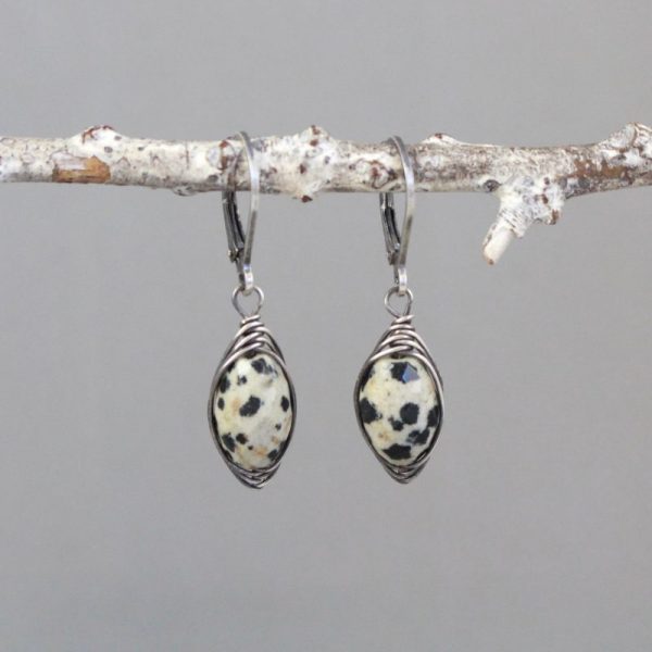 Wrapped Dalmatian Jasper Earrings - Image 3