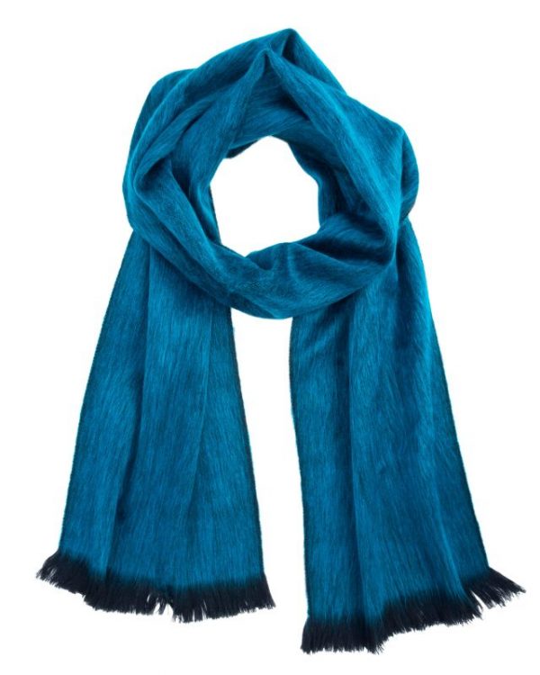 Alpaca Scarf - Midnight Turquoise-free shipping - Image 2