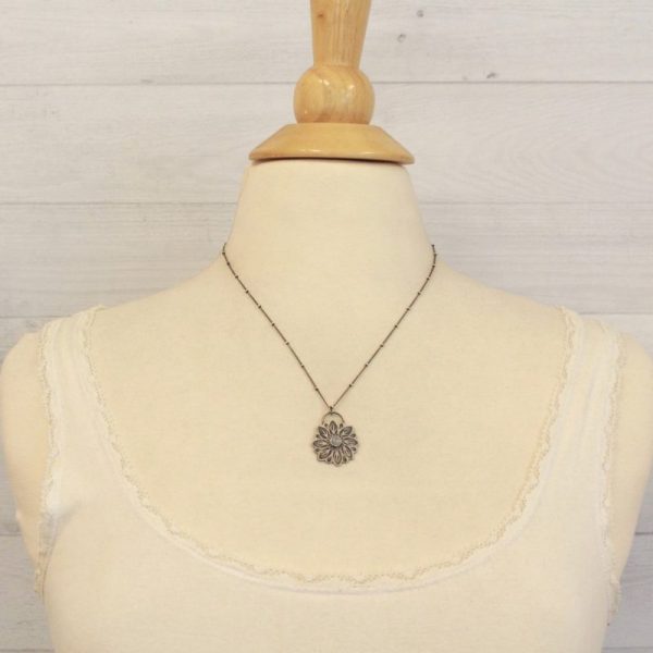 Large Moonstone Flower Necklace - Image 5