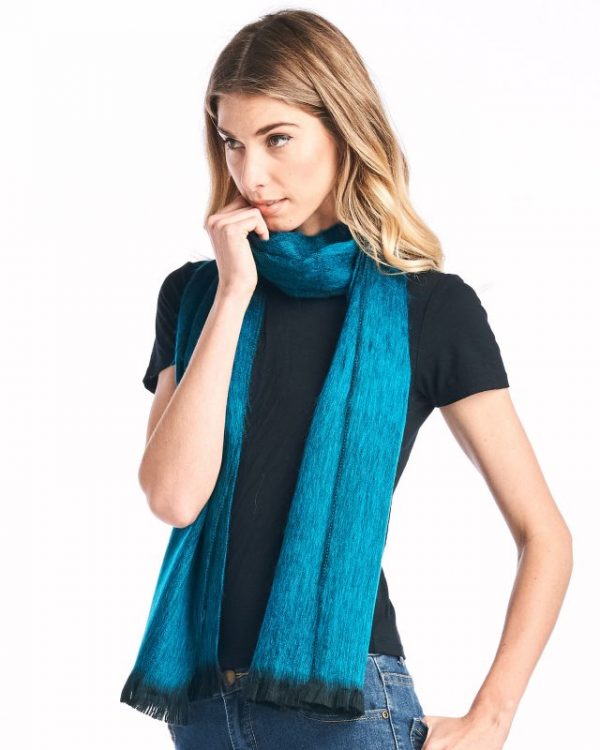 Alpaca Scarf - Midnight Turquoise-free shipping - Image 4