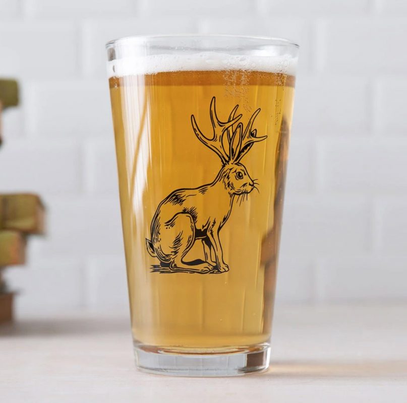Jackalope Pint Glass by Counter Couture
