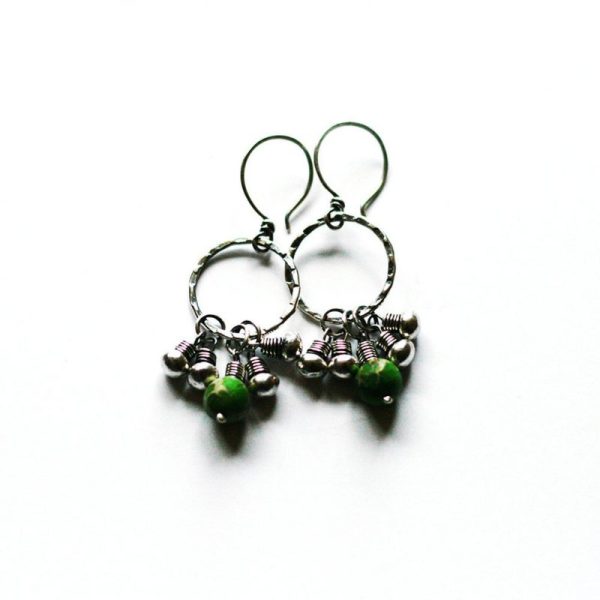 Textured Sterling Silver Beaded Circle Earrings - California by Andewyn Moon