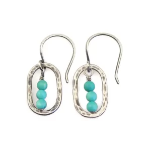 Stacked Turquoise Mini Hoop Earrings