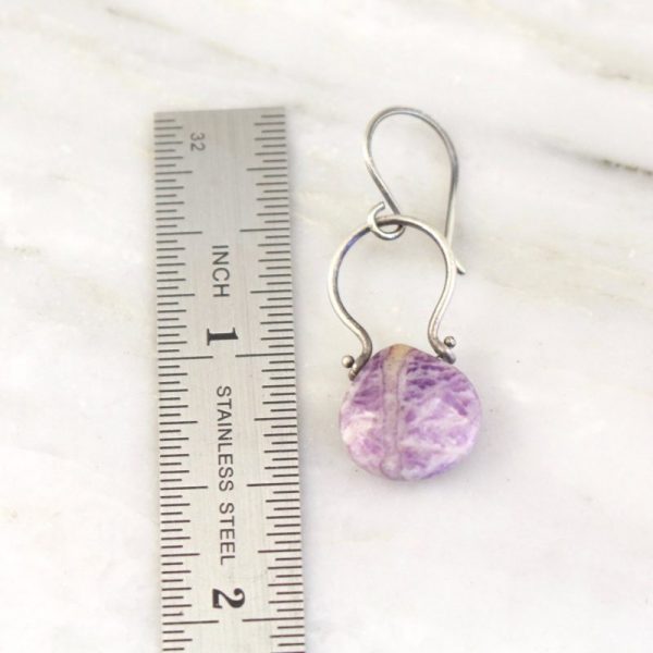 Purple Lace Agate Pinned Earrings - Image 5