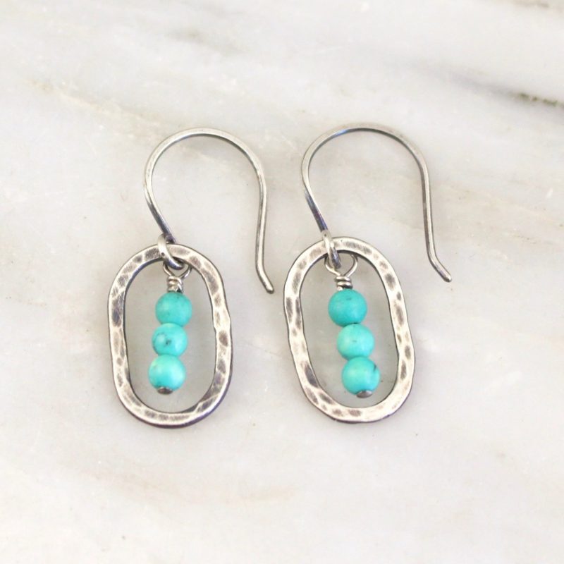 Stacked Turquoise Mini Hoop Earrings Sarah Deangelo