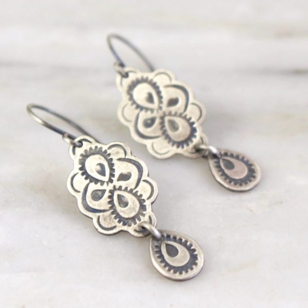 Peacock Drop Earrings - Image 2