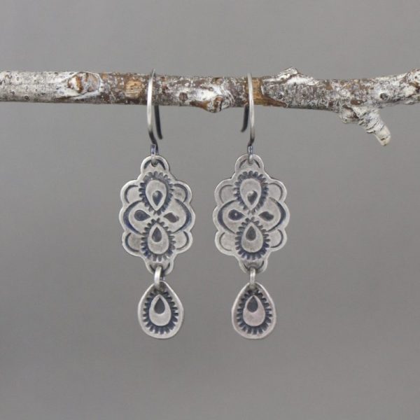 Peacock Drop Earrings - Image 3
