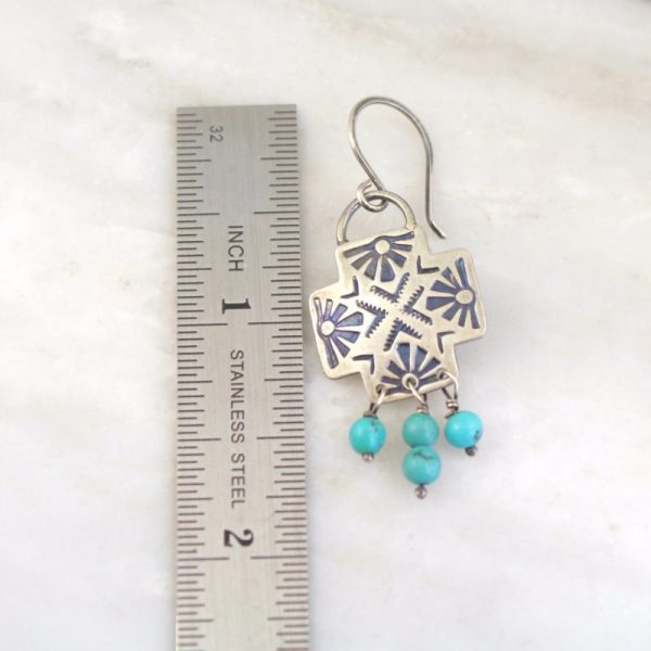 Sun Cross Turquoise Earrings - Image 4