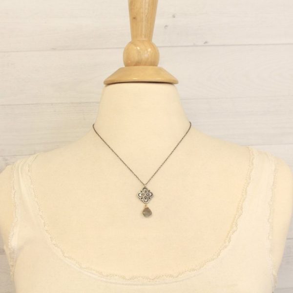 Peacock Mandala Labradorite Drop Necklace - Image 4