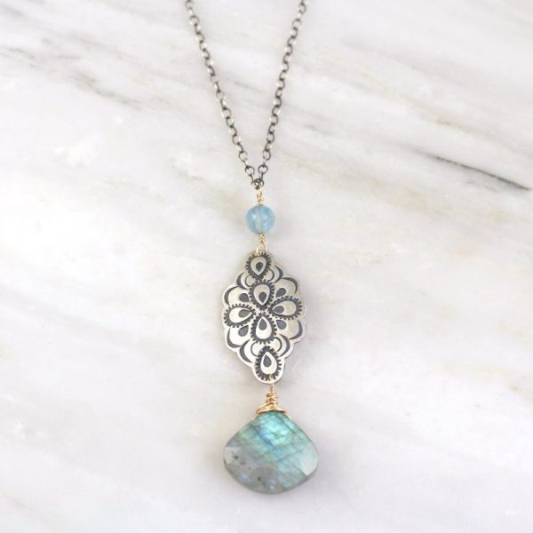 Peacock Mandala Statement Necklace Sarah Deangelo