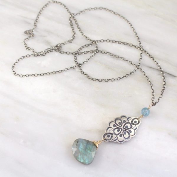 Peacock Mandala Statement Necklace - Image 3