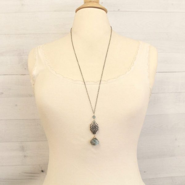 Peacock Mandala Statement Necklace - Image 4