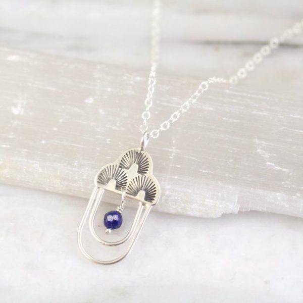 After the Rain Lapis Dangle Necklace Sarah Deangelo