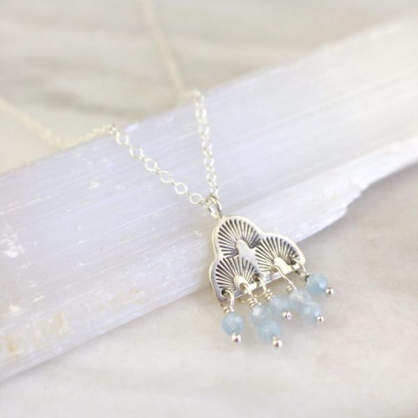 After the Rain Aquamarine Necklace Sarah Deangelo