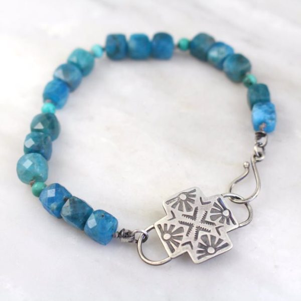 Sun Cross Apatite & Turquoise Bracelet Sarah Deangelo