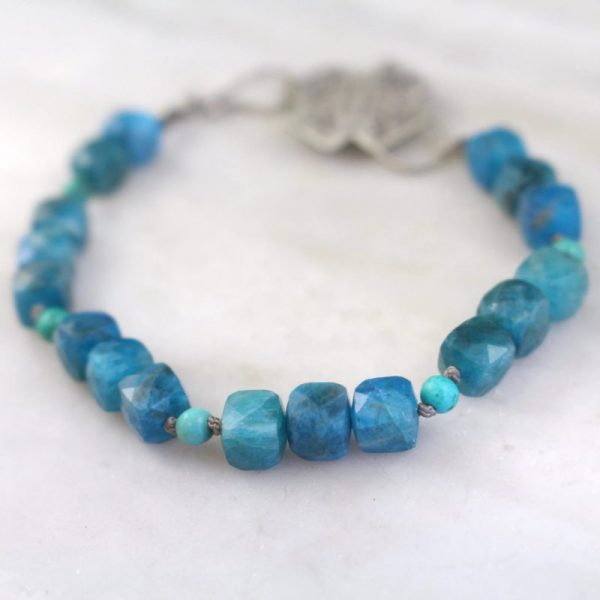 Sun Cross Apatite & Turquoise Bracelet - Image 2