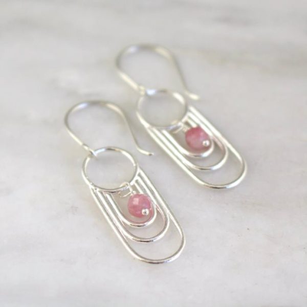 Reflection Pink Tourmaline Dangle Earrings Sarah Deangelo