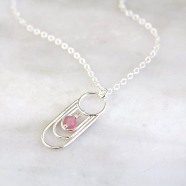 Reflections Pink Tourmaline Dangle Necklace Sarah Deangelo