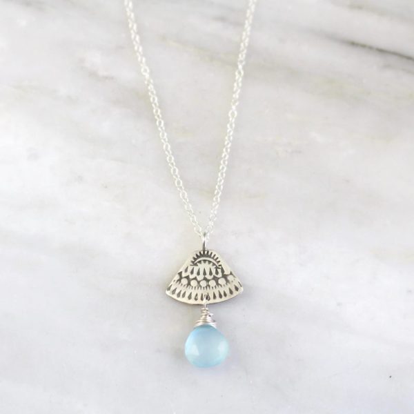 Asmi Triangle Blue Chalcedony Necklace Sarah Deangelo