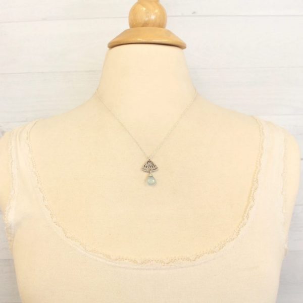 Asmi Triangle Blue Chalcedony Necklace - Image 4