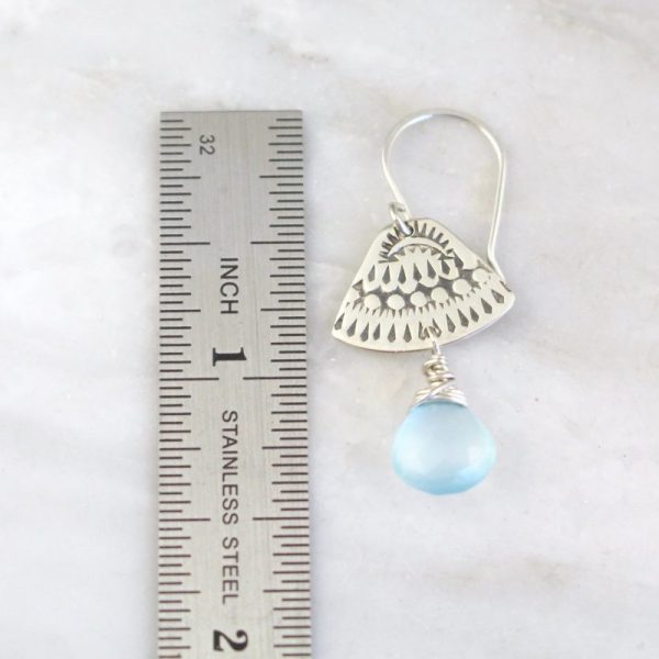 Asmi Triangle Blue Chalcedony Earrings - Image 4