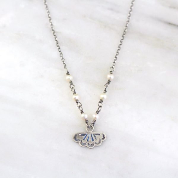 Southwest Lace Charm & Pearl Necklace Sarah Deangelo