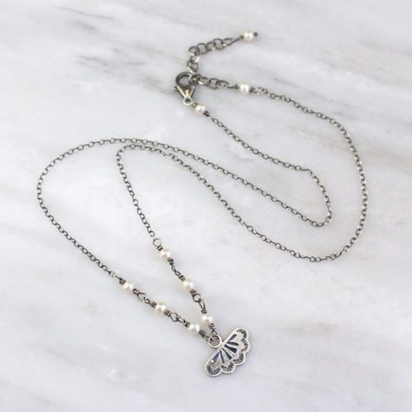 Southwest Lace Charm & Pearl Necklace - Image 2
