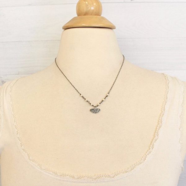 Southwest Lace Charm & Pearl Necklace - Image 4