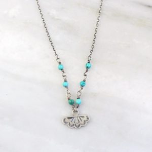 Southwest Lace Charm & Turquoise Necklace Sarah Deangelo
