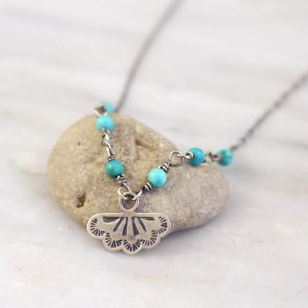 Southwest Lace Charm & Turquoise Necklace - Image 2