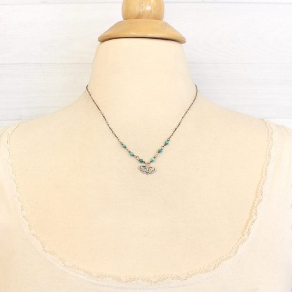 Southwest Lace Charm & Turquoise Necklace - Image 4