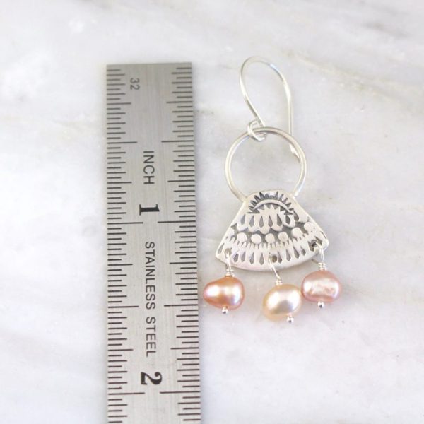 Asmi Triangle Loop & Pearl Earrings - Image 4