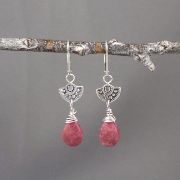 Wanderer Mini Rhodonite Drop Earring - Image 3