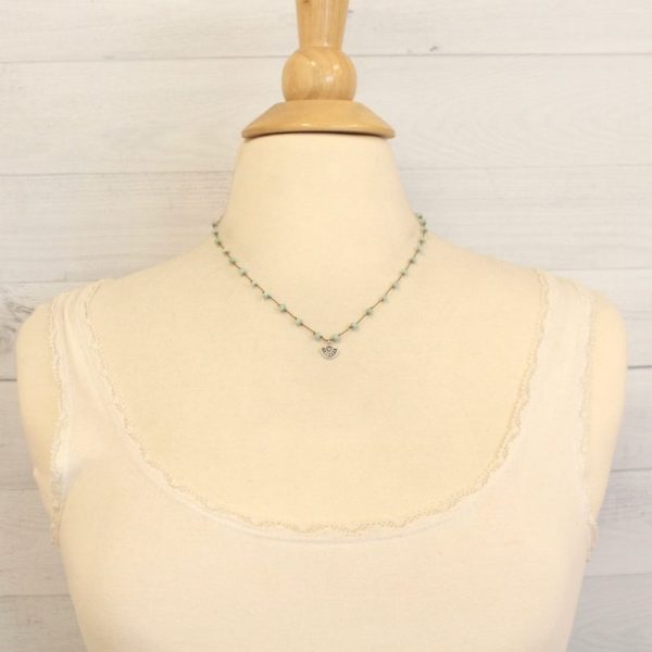 Wanderer Mini Charm Amazonite Knotted Necklace - Image 4